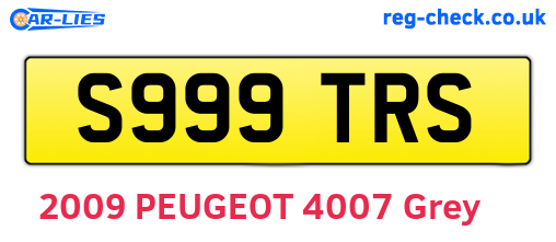 S999TRS are the vehicle registration plates.