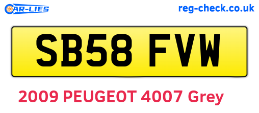 SB58FVW are the vehicle registration plates.