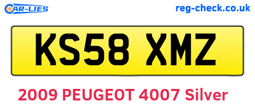 KS58XMZ are the vehicle registration plates.