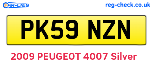 PK59NZN are the vehicle registration plates.