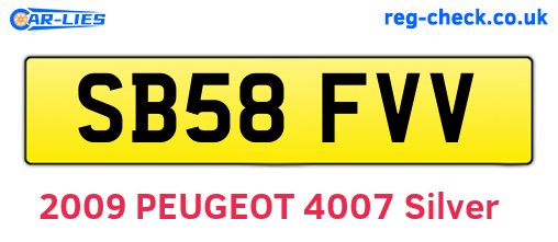 SB58FVV are the vehicle registration plates.