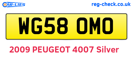 WG58OMO are the vehicle registration plates.