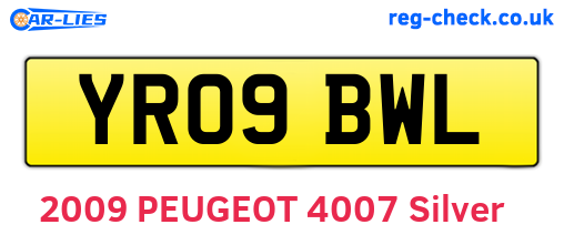 YR09BWL are the vehicle registration plates.