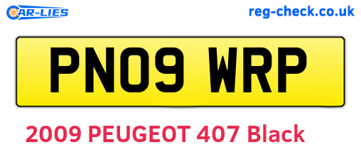 PN09WRP are the vehicle registration plates.