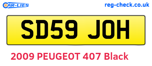 SD59JOH are the vehicle registration plates.