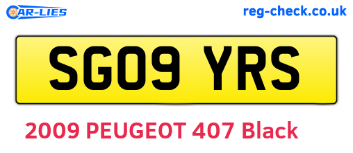 SG09YRS are the vehicle registration plates.