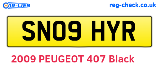 SN09HYR are the vehicle registration plates.