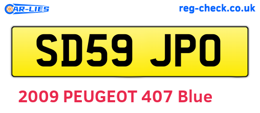 SD59JPO are the vehicle registration plates.