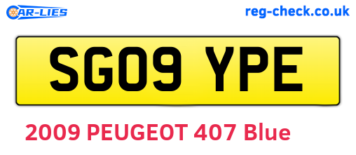 SG09YPE are the vehicle registration plates.