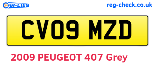 CV09MZD are the vehicle registration plates.