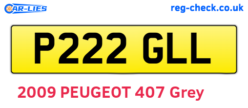 P222GLL are the vehicle registration plates.