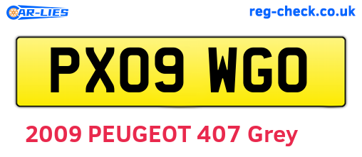 PX09WGO are the vehicle registration plates.