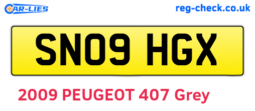 SN09HGX are the vehicle registration plates.