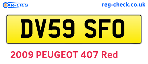 DV59SFO are the vehicle registration plates.