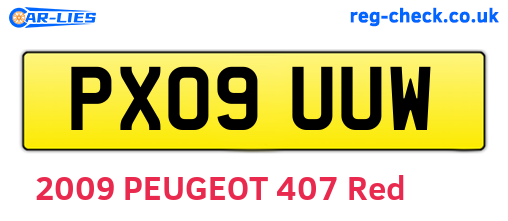 PX09UUW are the vehicle registration plates.