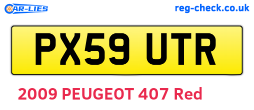 PX59UTR are the vehicle registration plates.
