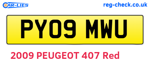 PY09MWU are the vehicle registration plates.