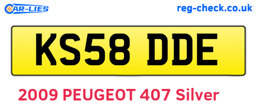 KS58DDE are the vehicle registration plates.