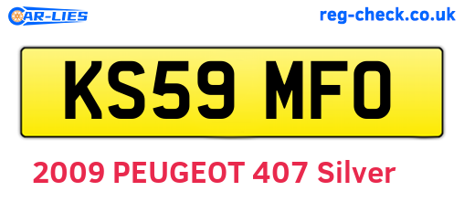 KS59MFO are the vehicle registration plates.