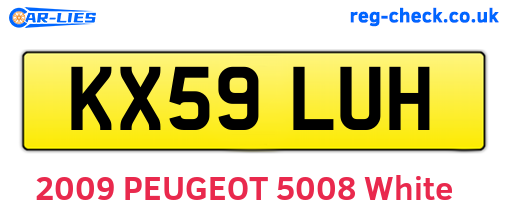KX59LUH are the vehicle registration plates.