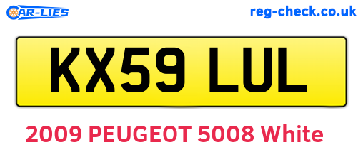 KX59LUL are the vehicle registration plates.