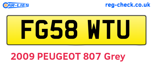 FG58WTU are the vehicle registration plates.