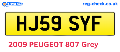 HJ59SYF are the vehicle registration plates.