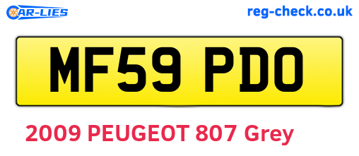 MF59PDO are the vehicle registration plates.
