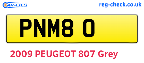 PNM80 are the vehicle registration plates.
