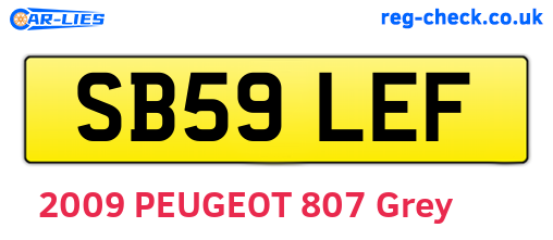 SB59LEF are the vehicle registration plates.