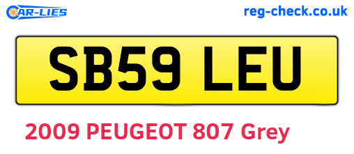 SB59LEU are the vehicle registration plates.