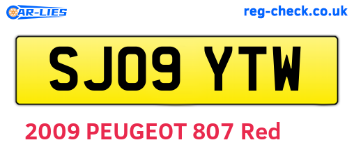 SJ09YTW are the vehicle registration plates.