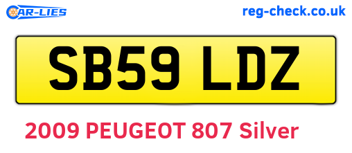 SB59LDZ are the vehicle registration plates.