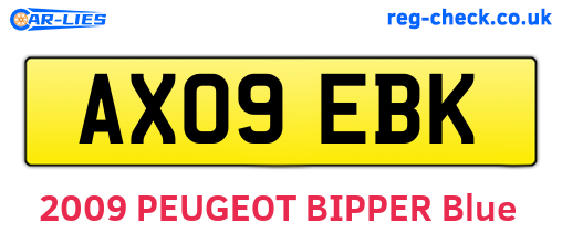 AX09EBK are the vehicle registration plates.