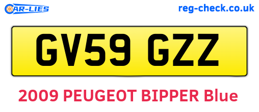 GV59GZZ are the vehicle registration plates.