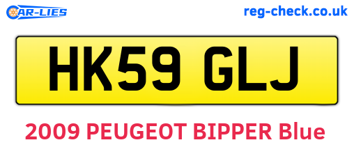 HK59GLJ are the vehicle registration plates.