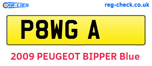 P8WGA are the vehicle registration plates.