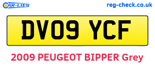 DV09YCF are the vehicle registration plates.