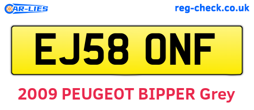 EJ58ONF are the vehicle registration plates.