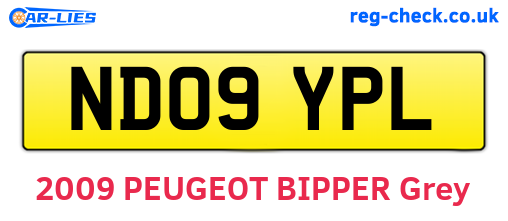 ND09YPL are the vehicle registration plates.