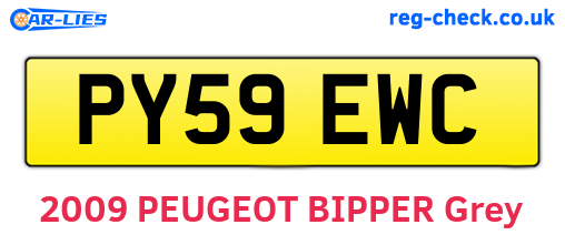 PY59EWC are the vehicle registration plates.