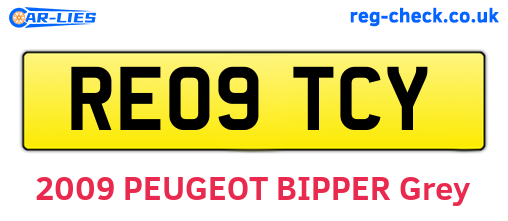 RE09TCY are the vehicle registration plates.