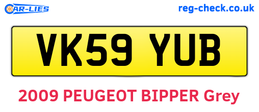 VK59YUB are the vehicle registration plates.