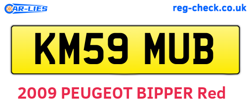 KM59MUB are the vehicle registration plates.