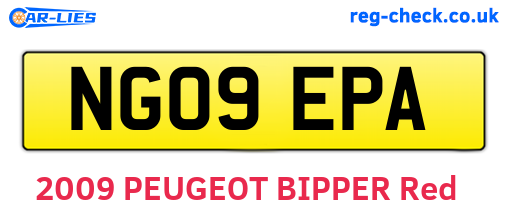 NG09EPA are the vehicle registration plates.