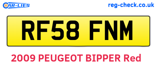 RF58FNM are the vehicle registration plates.