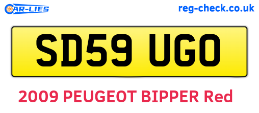 SD59UGO are the vehicle registration plates.