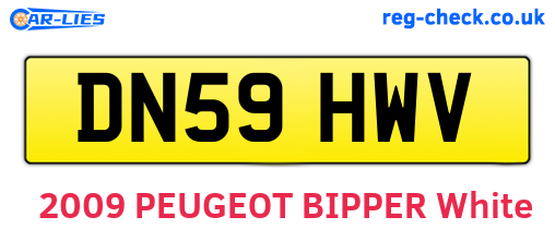 DN59HWV are the vehicle registration plates.