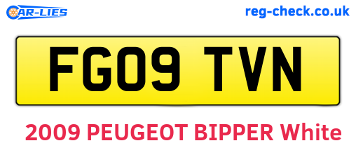 FG09TVN are the vehicle registration plates.