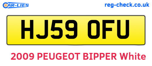 HJ59OFU are the vehicle registration plates.
